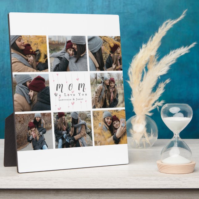 Monogram personalized Photo Collage Mother Family Plaque (Side)