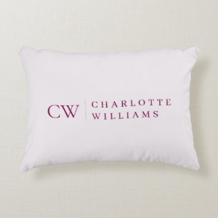 Monogram Personalized Pink Accent Pillow