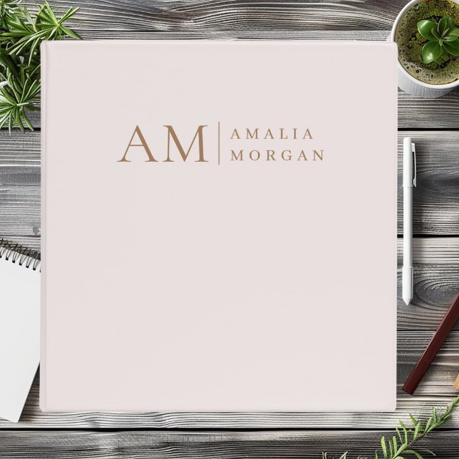Monogram Personalized Pink Initial And Name  Binder (Creator Uploaded)