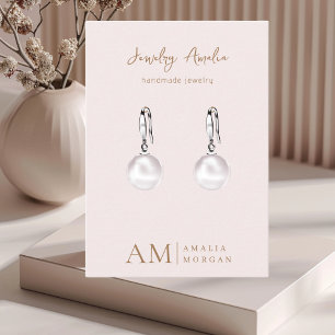 Monogram Personalized Pink Initial And Name  Business Card