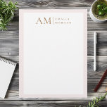 Monogram Personalized Pink Initial And Name  Letterhead<br><div class="desc">Enhance your professional correspondence with our Minimalistic Monogram Personalized Pastel Pink Letterhead. Featuring a soft pastel pink background, this elegant letterhead is adorned with a sleek monogram initial and your custom name in a modern font. Perfect for business or personal use, this sophisticated letterhead adds a touch of class to...</div>