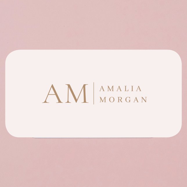 Monogram Personalized Pink Initial And Name  Tag (Creator Uploaded)