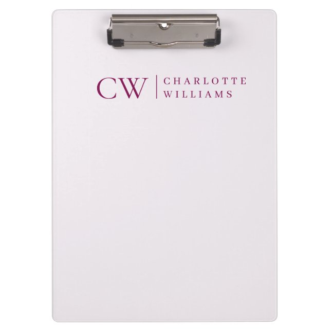 Monogram Personalized Pink Initial Clipboard (Front)