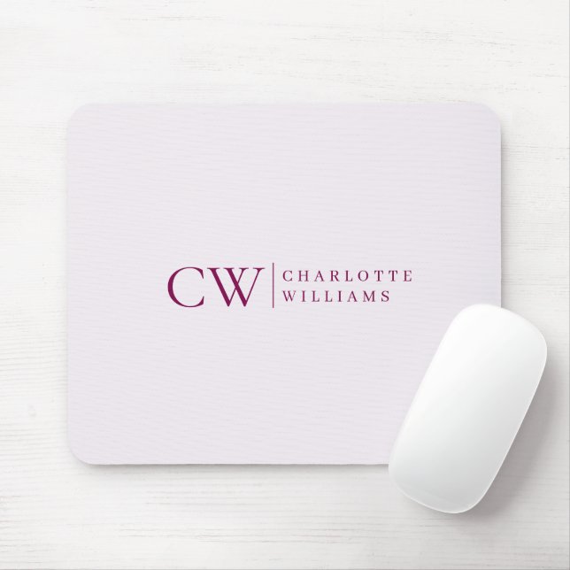 Monogram Personalized Pink Initial Mouse Pad (With Mouse)