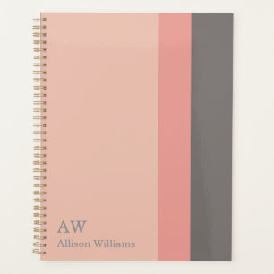 Monogram Personalized Pink, Rose Sand & Grey Planner