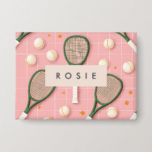 Monogram Personalized Retro Tennis Racket Pattern