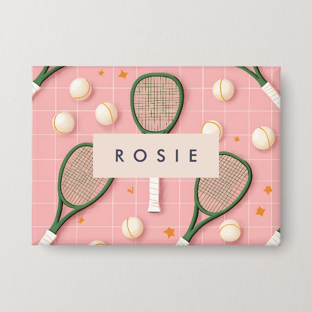 Monogram Personalized Retro Tennis Racket Pattern (Front)