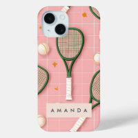 Monogram Personalized Retro Tennis Racket Pattern