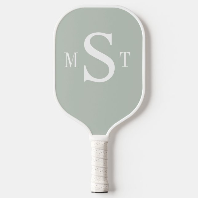 Monogram Personalized Sage Green Pickleball Paddle (Front)