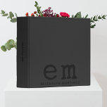 Monogram Personalized Simple Minimalist Monochrome Binder<br><div class="desc">Introducing our Monogram Personalized Simple Minimalist Monochrome 3-ring Binder—an elegant and functional accessory that seamlessly combines contemporary design with personalized touches. The large typography in black and white creates a simple and clean aesthetic, with oversized text that makes a bold statement. The minimal black monogram name binder features a sleek...</div>