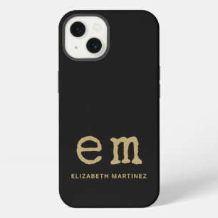 Monogram Personalized Simple Minimalist Monochrome iPhone 13 Case