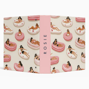 Monogram Personalized Summer Pool Float Pattern  Binder