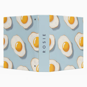 Monogram Personalized Sunny Side Up Egg Pattern Binder