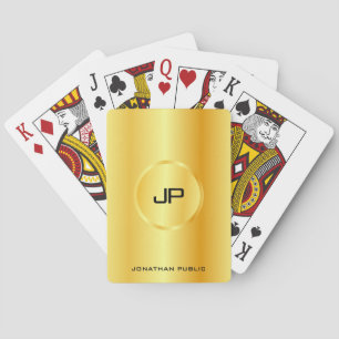 Monogram Personalized Template Gold Look Modern Playing Cards