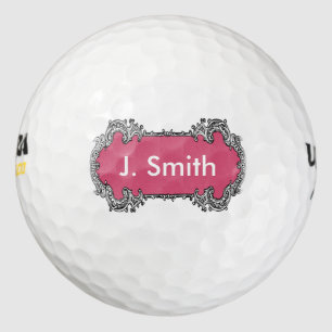 Monogram Personalized Vintage Design Golf Gift Golf Balls