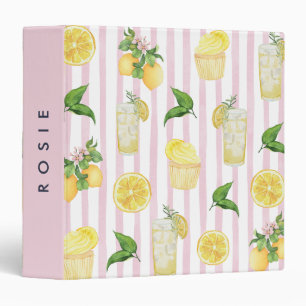 Monogram Personalized Watercolor Lemons Lemonade Binder