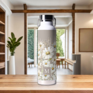 Monogram Personalized Wildflower Floral Water Bottle
