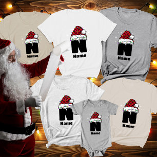 Monogram Personalized With Name Christmas T-Shirt