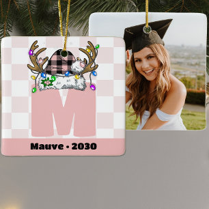 Monogram Personalized With Name Family Christmas Ceramic Ornament