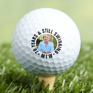 Monogram Photo 70th Birthday Golf Balls