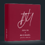 Monogram Photo Album Binder Modern Minimalist<br><div class="desc">Display your precious memories in this stylish and customizable photo album binder. Featuring a unique brush script 2 initial monogram and personalized with your name, this modern minimalist design is perfect for showcasing your favourite photos. The customizable spine text adds an extra touch of personalization. Whether as a gift or...</div>