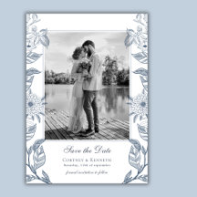 Monogram Photo Blue Tolie Wedding Save The Date