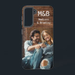 Monogram Photo Couple Wood Personalized Name Samsung Galaxy Case<br><div class="desc">Monogram Photo Couple Wood Personalized Name Samsung Galaxy Cases features your favourite photo with your personalized names and monogram on a wooden accent. Perfect as a gift for husband or boyfriend for birthday,  Christmas,  Valentine's Day,  anniversary and more. Designed by ©Evco Studio www.zazzle.com/store/evcostudio</div>