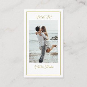 Monogram Photo Gold Elegant Table Number Place Card