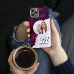 Monogram Photo Modern Floral Marble Custom Name iPhone 13 Case<br><div class="desc">Monogram Photo Modern Floral Marble Custom Name features your favourite photo on a marble and purple flower background. Personalize with your custom monogram and name by editing the text in the text box provided. Designed by ©Evco Studio www.zazzle.com/store/evcostudio</div>