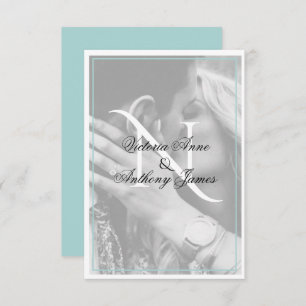 Monogram Photo Script Wedding Thank You Card