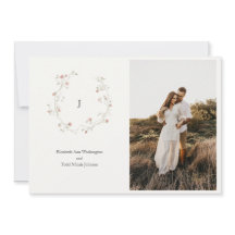 Monogram Photo Watercolor Wedding Invitation