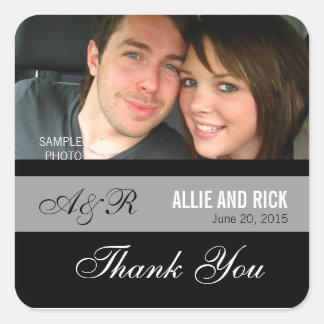 Monogram Photo Wedding Favour Stickers