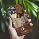 Monogram Photo Wood Grain Timber Personalized Name iPhone 16 Pro Max Case<br><div class="desc">Monogram Photo Wood Grain Timber Personalized Name iPhone 16 Pro Max Cases features your favourite photo with your personalized name and monogram on a wooden accent. Personalize by editing the text in the text boxes provided. Designed by ©Evco Studio www.zazzle.com/store/evcostudio</div>