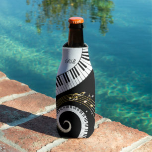 Monogram Piano Keys and Musical Notes Bottle Cooler