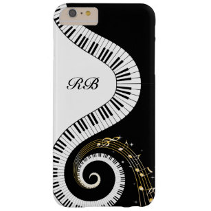 Monogram Piano Keys and  Musical Notes Barely There iPhone 6 Plus Case