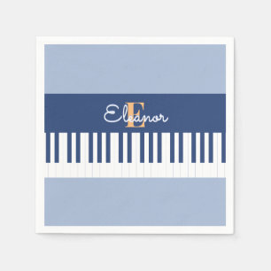 Monogram Piano Keys Musical Keyboard Music Lover Napkin