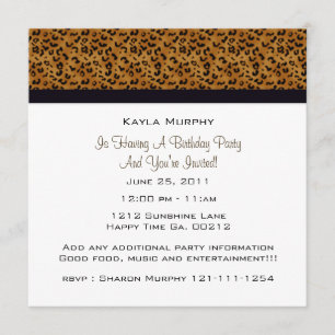 Monogram: Picture: Leopard Print Invitations