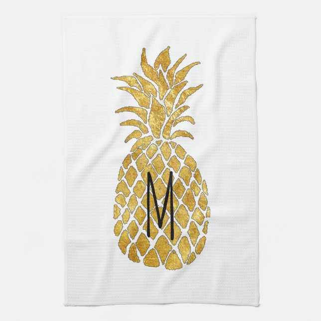 monogram pineapple kitchen towel (Vertical)