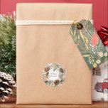 Monogram Pinecone Winter Wreath  Merry Christmas Classic Round Sticker<br><div class="desc">Celebrate the season with our Monogram Pinecone  Winter Wreath Christmas Design. Featuring a stylish,  earthy sage green and pinecone wreath and customizable monogram,  this card blends bohemian charm with festive elegance. Perfect for adding a personal touch to your holiday greetings.</div>