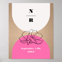 Monogram Pink Arch Floral Wedding Welcome