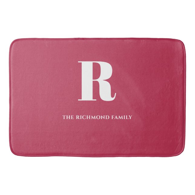 Monogram Pink  Bath Mat (Front)