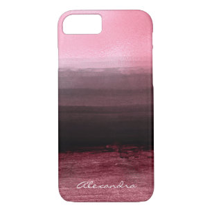 Monogram Pink & Black Ombre Foil Brush Strokes Case-Mate iPhone Case