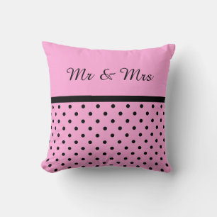 MONOGRAM PINK BLACK SPOT Cushion Pillow