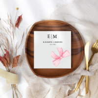 Monogram Pink Blush Bow theme wedding