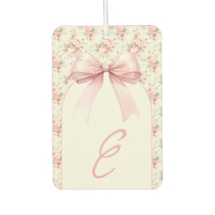 Monogram Pink Bow Coquette Air Freshener