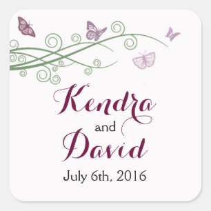 Monogram Pink Butterfly Sticker