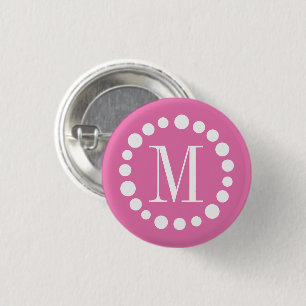 Monogram Pink Button