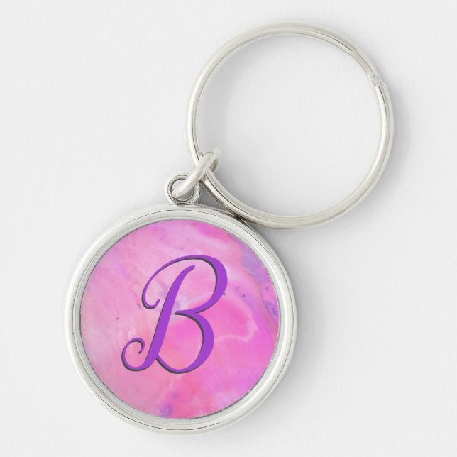 Monogram Pink Chem 5 Script Keychain (Front)