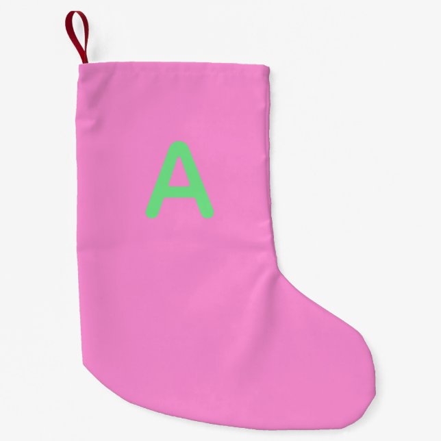 Monogram Pink Christmas Stocking (Front)