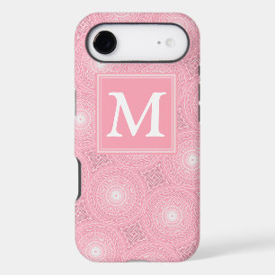 Monogram pink circles pattern